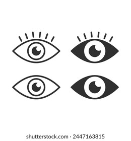 Eyes and eye icon set. Look or Vision sign concept. Vector EPS 10.