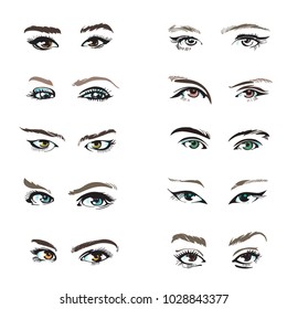 Eyes and eye icon set vector collection. Look and Vision icons.