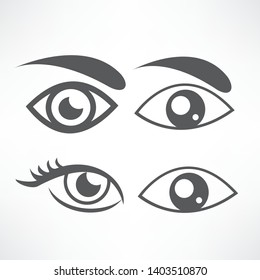 Eyes and eye icon set vector collection.