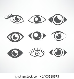 Eyes and eye icon set vector collection.