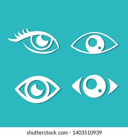 Eyes and eye icon set vector collection.