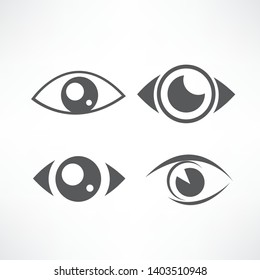 Eyes and eye icon set vector collection.