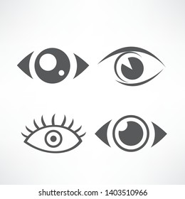 Eyes and eye icon set vector collection.