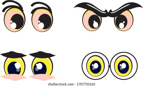 Colección vectorial de conjunto de iconos de ojos y ojos. Iconos Look and Vision.
