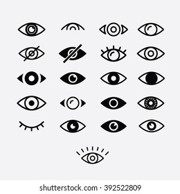 Eyes and eye icon set vector collection. Look and Vision icons.