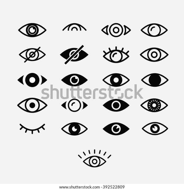目と目のアイコンセットのベクター画像コレクション ルックアンドビジョンのアイコン のベクター画像素材 ロイヤリティフリー