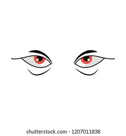 eyes with eyebrows on white background