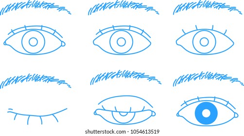 Eyes and eyebrows set