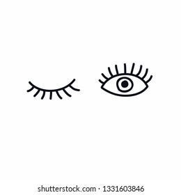 eyes and eyelashes doodle icon