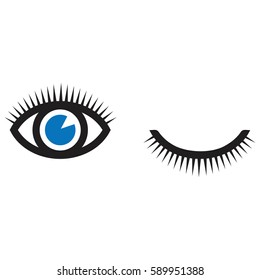 eyes and eyelashes icon vector