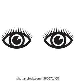 eyes and eyelashes icon vector