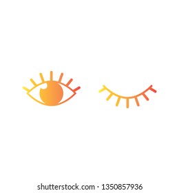 eyes and eyelashes icon vector illustration eps10. Isolated badge for website or app - stock infographics