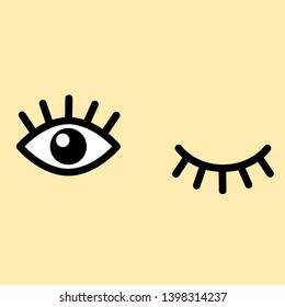 Eyes and eyelashes icon. Vector illustration