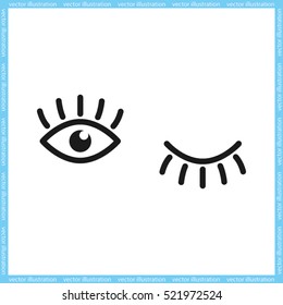 eyes and eyelashes icon vector illustration eps10. Isolated badge for website or app - stock infographics