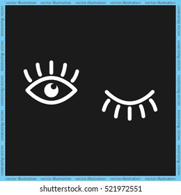eyes and eyelashes icon vector illustration eps10. Isolated badge for website or app - stock infographics