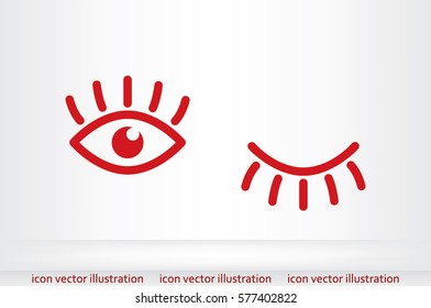eyes and eyelashes icon vector illustration eps10. Isolated badge for website or app - stock infographics.