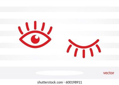 eyes and eyelashes icon vector illustration eps10. Isolated badge for website or app - stock infographics