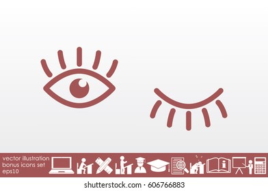 eyes and eyelashes icon vector illustration eps10. Isolated badge for website or app - stock infographics