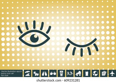 eyes and eyelashes icon vector illustration eps10. Isolated badge for website or app - stock infographics