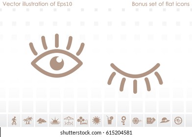 eyes and eyelashes icon vector illustration eps10. Isolated badge for website or app - stock infographics