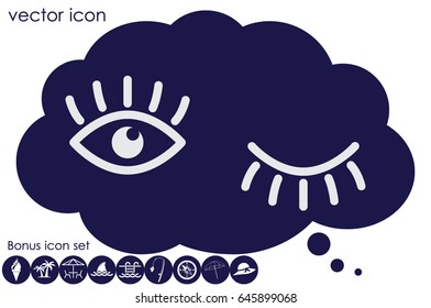 eyes and eyelashes icon vector illustration eps10. Isolated badge for website or app - stock infographics
