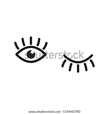 eyes and eyelashes icon vector illustration eps10. Isolated badge for website or app - stock infographics