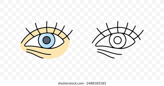 Eyes, eyelashes, pupil and retina, graphic design. Sense organs, eyesight, optometry, optical and optic, vector design and illustration