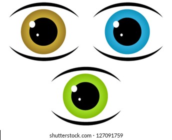 Eyes, Eyesight, Sight, Vision Vector Icons