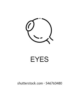 Eyes flat icon. Single high quality outline symbol of human body for web design or mobile app. Thin line signs of eye for design logo, visit card, etc. Outline pictogram of eyes 