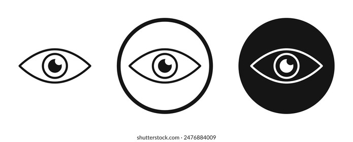 Eyes flat liner icon set.