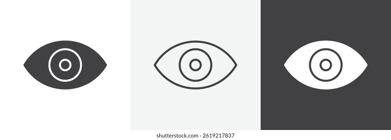 Augen flach und Liner Vektor Symbole gesetzt
