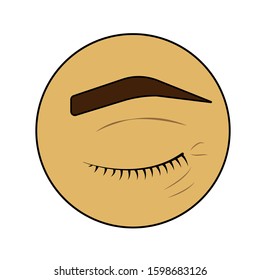 Eyes. Flat style eyes. Wrinkles. Expression wrinkles. Cosmetology. Vector.