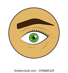 Eyes. Flat style eyes. Wrinkles. Expression wrinkles. Cosmetology. Vector.