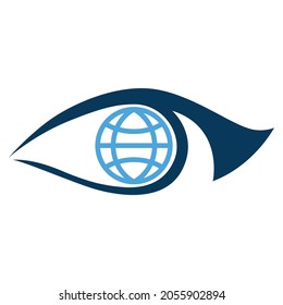 Eyes And Globe, Vision Logo Vector Design Template.