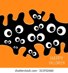 Eyes Halloween card. Spooky background Flat design.  Vector illustration