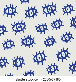 Eyes hand drawing pattern vector