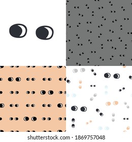 Eyes. Hand drawing. Vector illustration. Different  combinations of patterns.