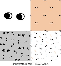 Eyes. Hand drawing. Vector illustration. Different  combinations of patterns.