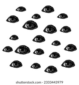 eyes hand drawing vector isolated on white background.