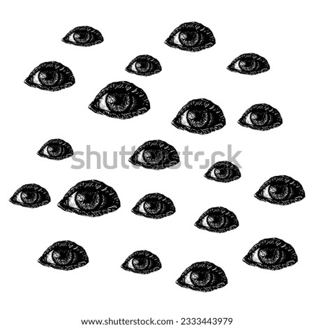 eyes hand drawing vector isolated on white background.