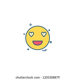 eyes heart smiley emoji icon vector design