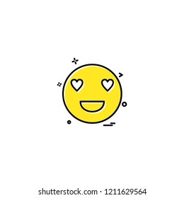 eyes heart smiley emoji icon vector design