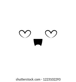 eyes with hearts icon. Element of anime face icon for mobile concept and web apps. Anime eyes with hearts icon can be used for web and mobile