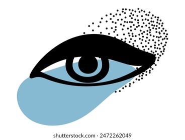 Eyes icon, art optical symbol, eyesight pictogram, eyeball silhouette, eye sign, optical icon hand drawn imitation, vector illustration