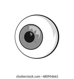 Eyes icon in black monochrome style isolated on white background. Organ of the visual system symbol vector illustration