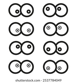 Eyes icon. Circular eyes symbol. Visual concept icons. Vector illustration.