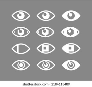 eyes icon graphics, collection lenses  view, eyesight, visions set
