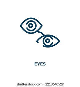 Eyes icon. Linear vector illustration. Outline eyes icon vector. Thin line symbol for use on web and mobile apps, logo, print media.