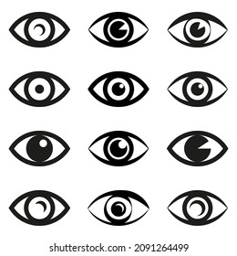 Eyes icon set collection. Look and Vision icons. Vector and