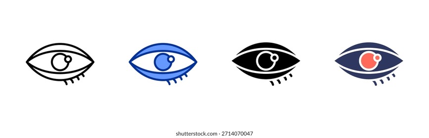 Eyes icon set multiple style collection